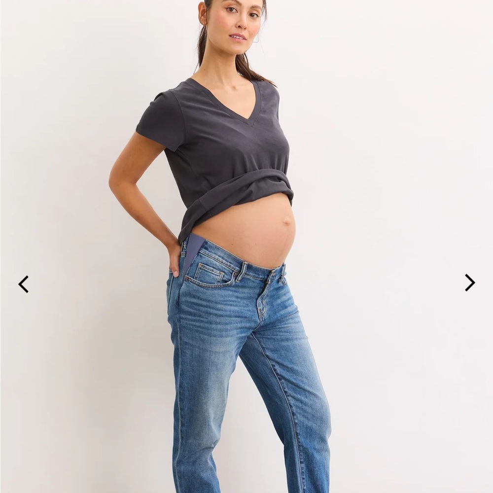 Hatch Collection Maternity Boyfriend Jeans in Indigo